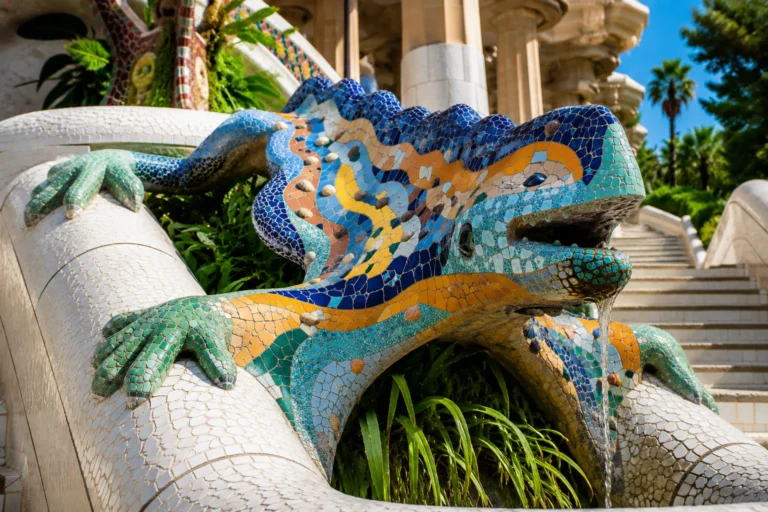 The Park Güell lizard mosaic in Barcelona