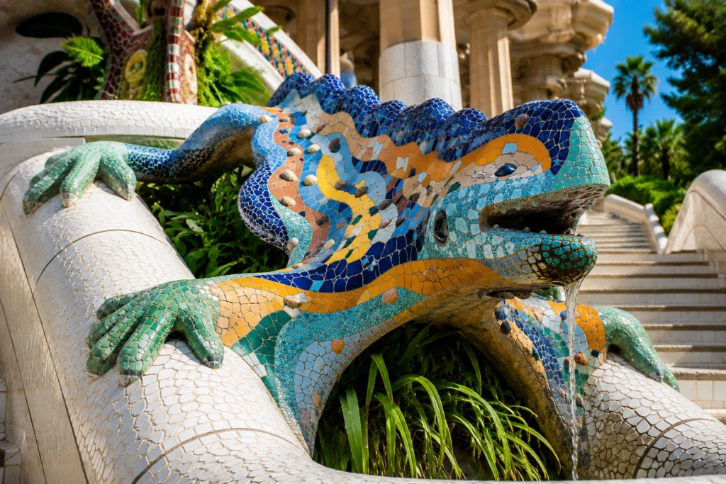 Park Güell lizard at the Dragon Stairway