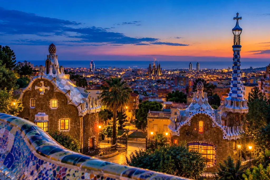 Park Güell After Sunset Blue Hour