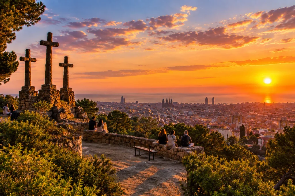 Turó de les Tres Creus at Sunset